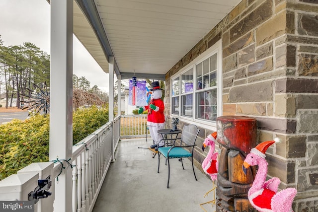 view of patio with a porch