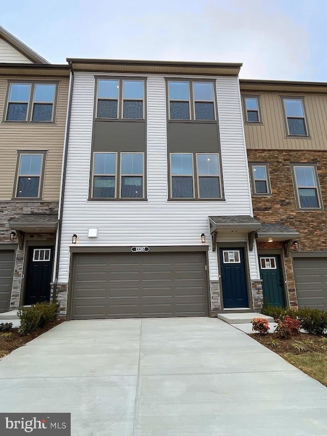 view of property with a garage