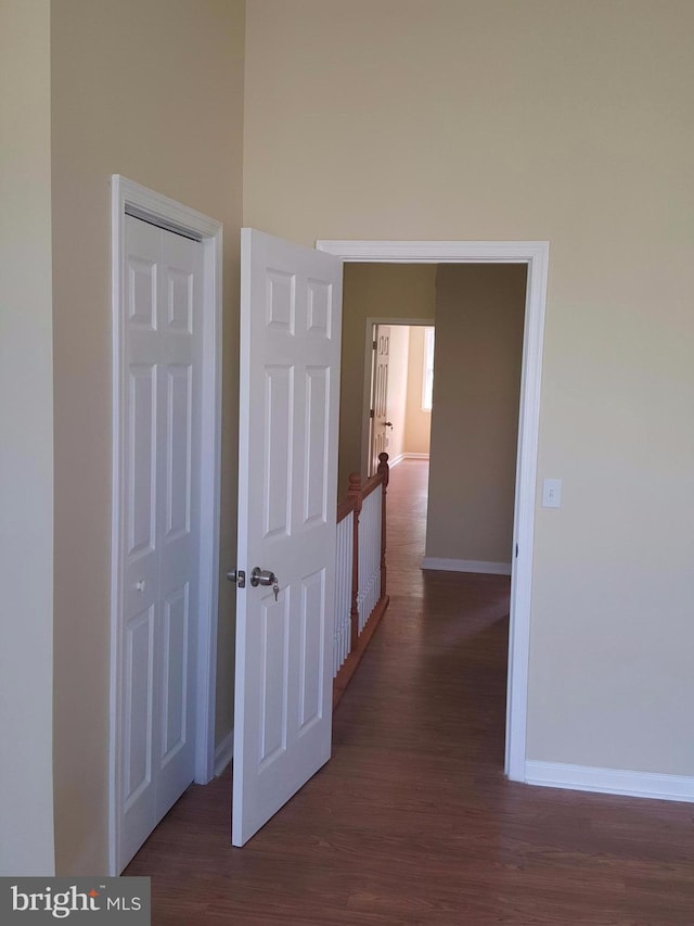 hall featuring dark hardwood / wood-style floors