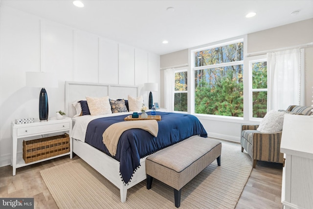 bedroom featuring light hardwood / wood-style floors