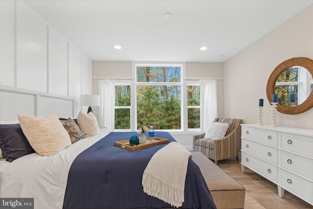 bedroom featuring light wood-type flooring