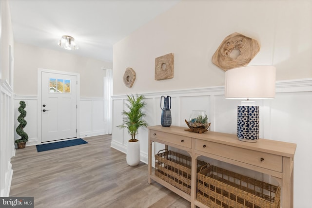 entryway featuring hardwood / wood-style flooring