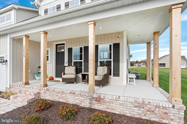 view of patio / terrace with a porch