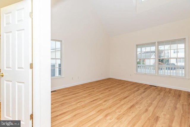 unfurnished room featuring light hardwood / wood-style floors