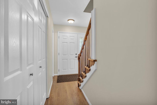 interior space with hardwood / wood-style flooring