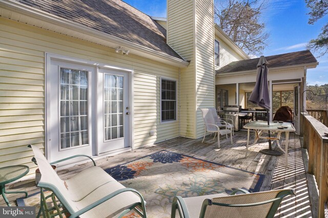 view of patio / terrace with a wooden deck