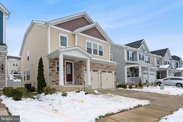 view of front of house with a garage