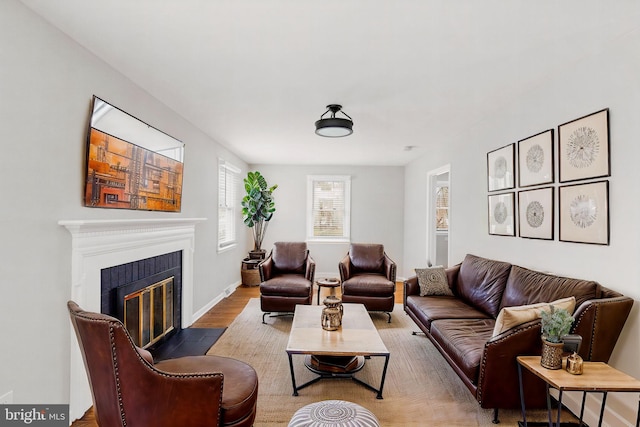 living room featuring hardwood / wood-style floors