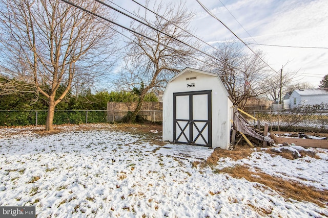 view of snow covered structure