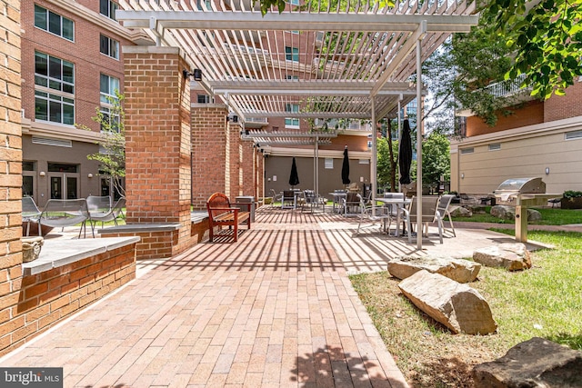 view of patio with a pergola