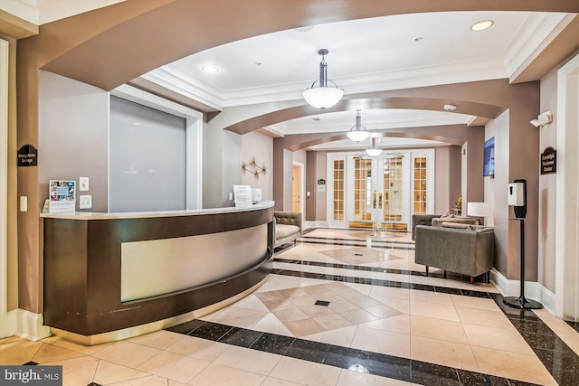 reception area featuring french doors