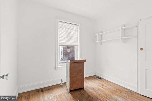 walk in closet featuring wood-type flooring