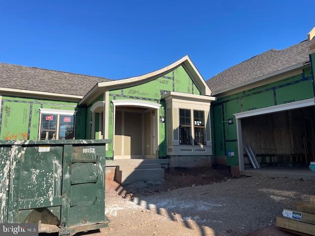 exterior space featuring a garage