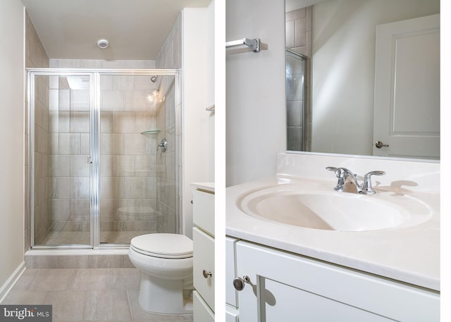 23671 Hardesty Ter, Ashburn, VA 20148 - full bath featuring vanity, a shower stall, and tile patterned flooring