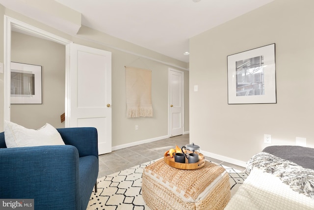 view of tiled living room