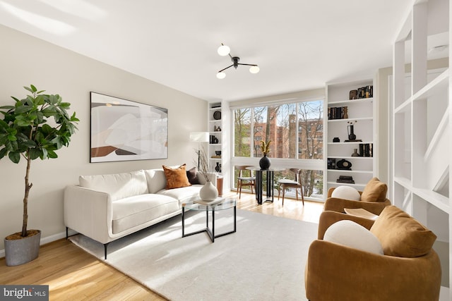 living room featuring hardwood / wood-style flooring