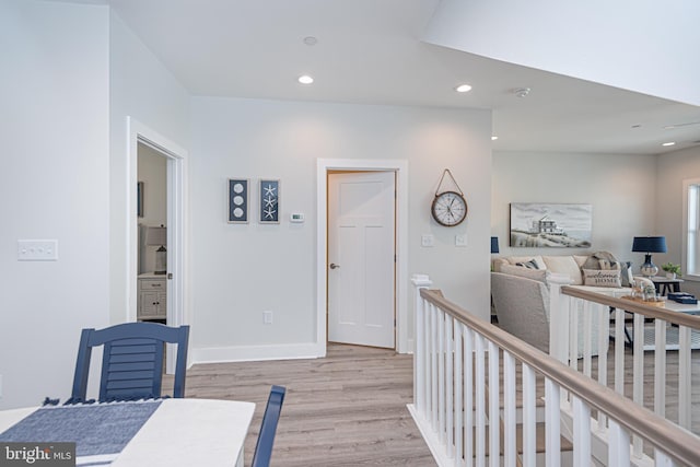 hall featuring light hardwood / wood-style flooring