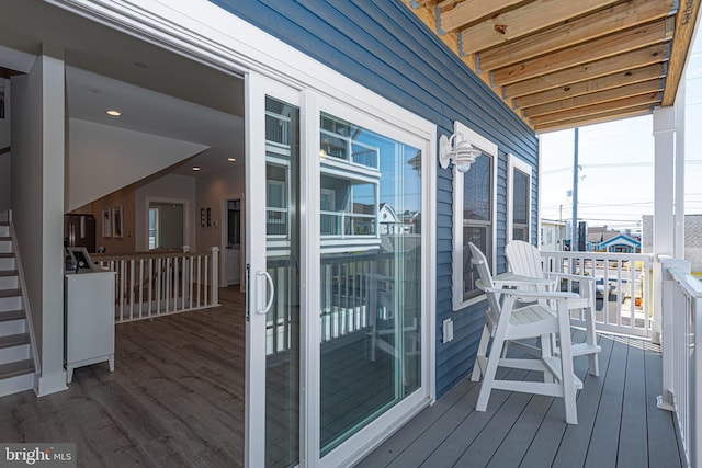 wooden deck featuring a porch