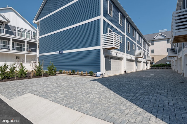 view of home's exterior with a garage