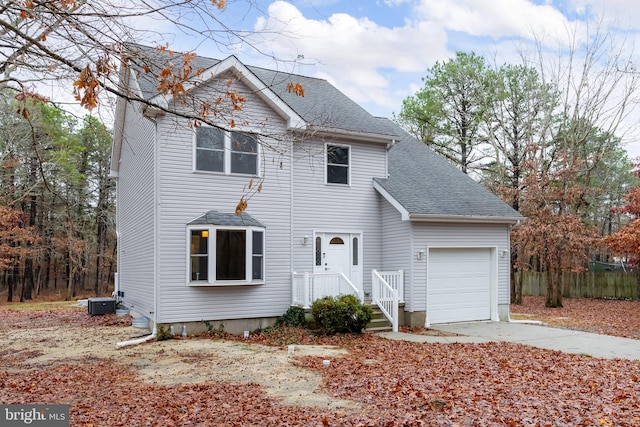 view of front property with a garage