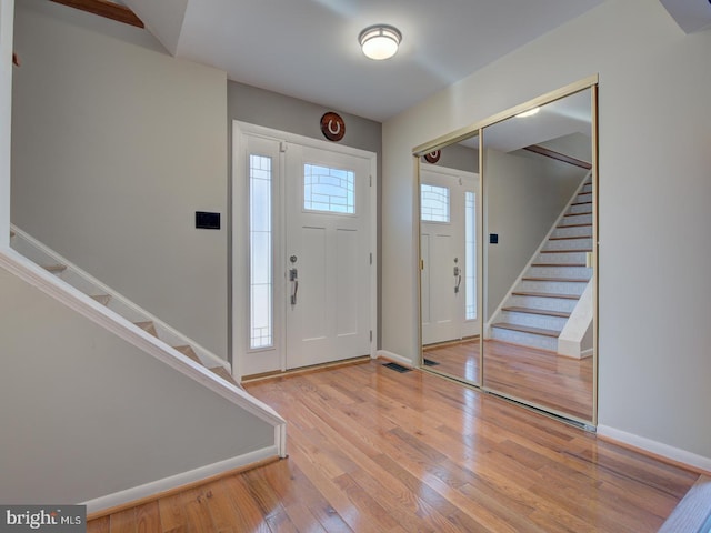 entryway featuring light hardwood / wood-style flooring