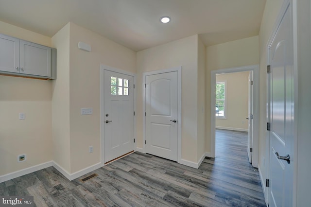 foyer entrance featuring light hardwood / wood-style flooring