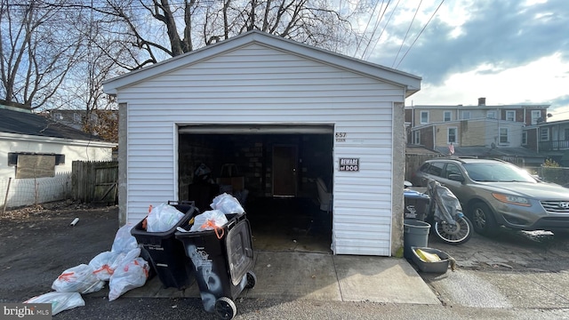 view of garage