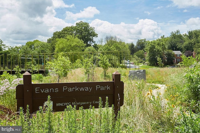 view of community sign