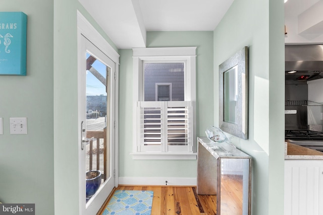 entryway featuring light hardwood / wood-style flooring