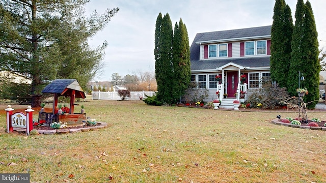 exterior space with a front yard