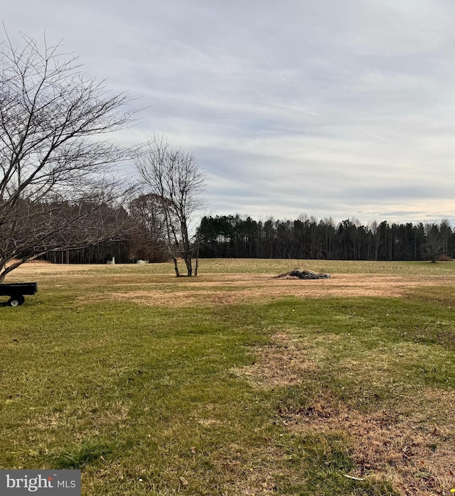 view of yard with a rural view