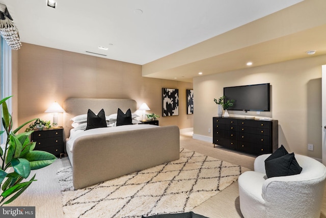 view of carpeted bedroom