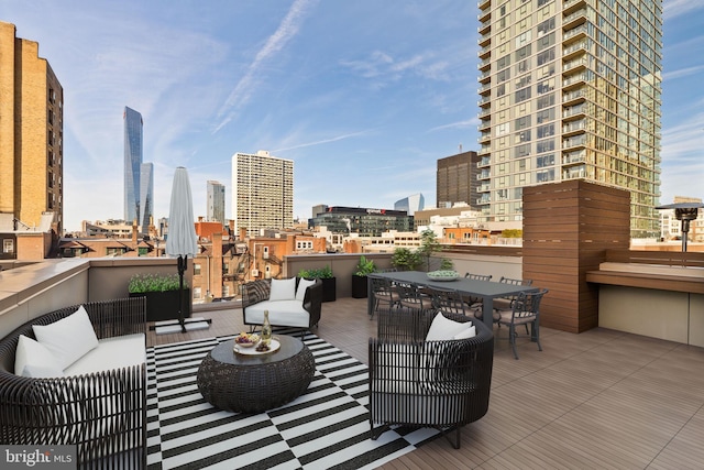 view of patio / terrace with an outdoor living space