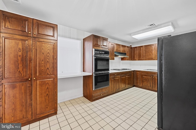 kitchen with black appliances