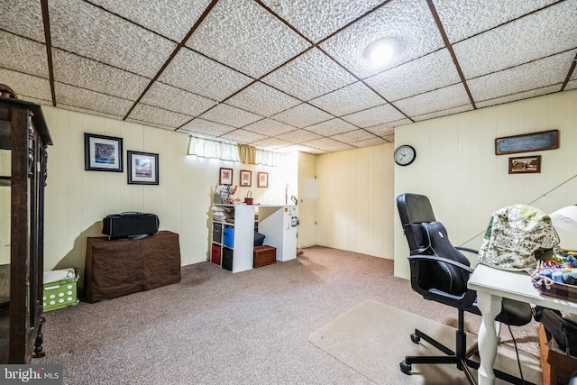 view of carpeted office space