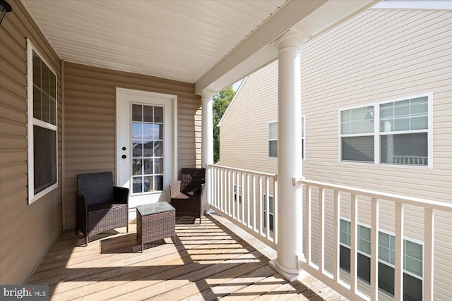 wooden deck with a porch