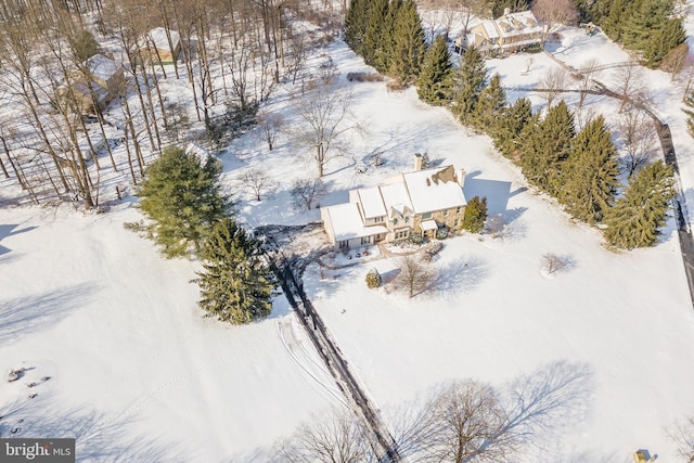 view of snowy aerial view