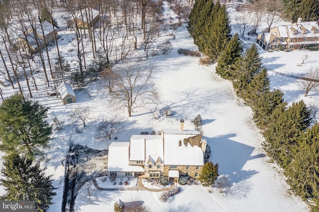 view of snowy aerial view