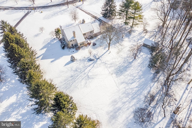 view of snowy aerial view