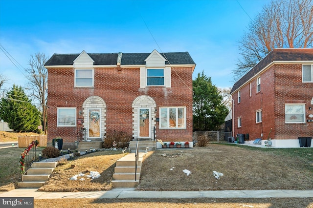 view of front of home with central AC unit