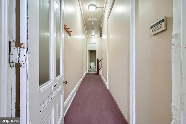 corridor with ornamental molding