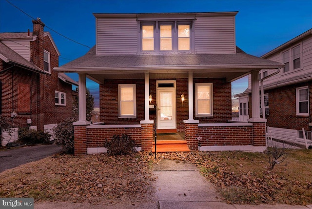 view of front of property with a porch