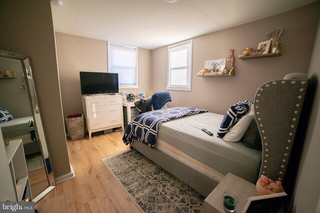 bedroom featuring light hardwood / wood-style flooring