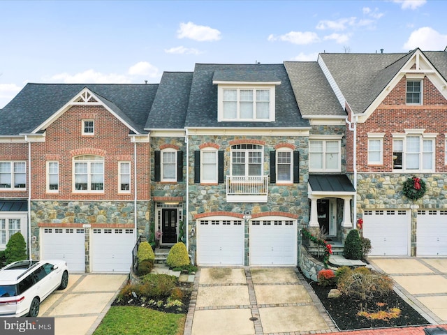 view of property featuring a garage