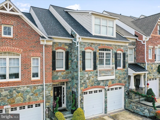 view of front of house with a garage