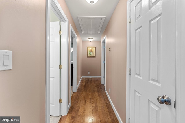 hallway featuring light wood-type flooring