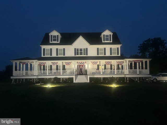 view of front facade featuring covered porch