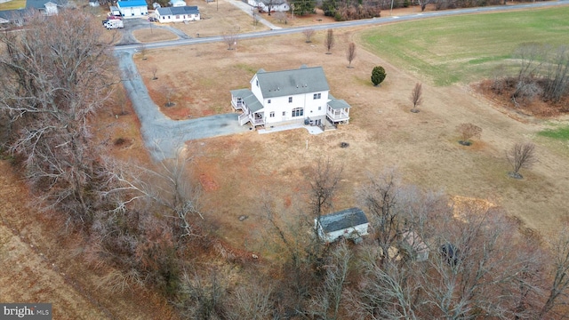 aerial view featuring a rural view