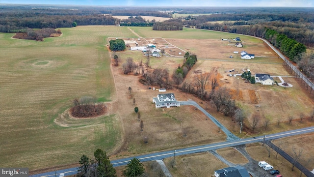 aerial view with a rural view