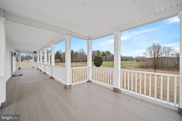 wooden deck with a porch